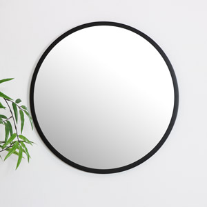 Round Black Wall Mirror 50cm x 50cm