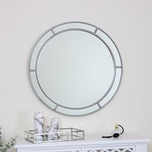 Large Round Silver Window Mirror 80cm x 80cm