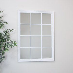 Matte White Paned Mirror 130cm x 95cm