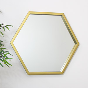 Gold Hexagonal Wall Mirror 70cm x 81cm