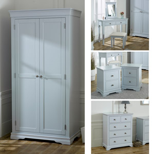 Grey Bedroom Furniture, Wardrobe, Chest of Drawers, Dressing Table Set & Bedside Tables - Newbury Grey Range