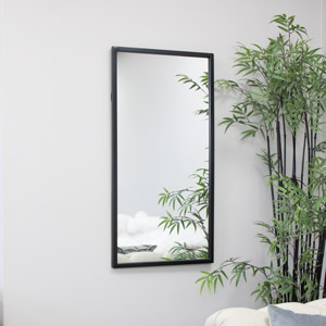 Black Rectangle Wall Mirror 100cm x 50cm 