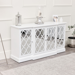 Large White Mirrored Sideboard - Sabrina White Range