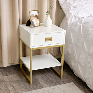 One Drawer Bedside Table - Elle White Range