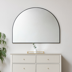 Large Black Arched Wall Mirror 90cm x 120cm