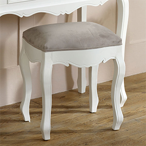 White Dressing Table Stool - Victoria Range