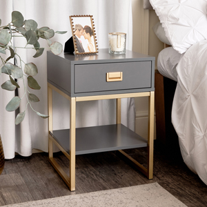 One Drawer Bedside Table - Elle Slate Range