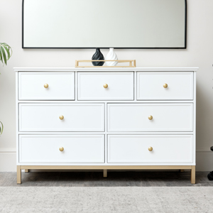 Large 7 Drawer Chest of Drawers - Aisby White Range