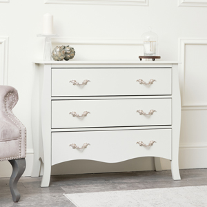 Large 3 Drawer Chest of Drawers - Elizabeth Ivory Range