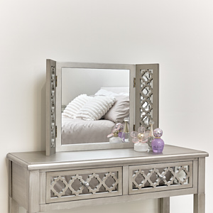 Silver Mirrored Triple Mirror - Sabrina Silver Range