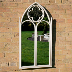 White Arch Gothic Window Mirror 54cm x 103cm