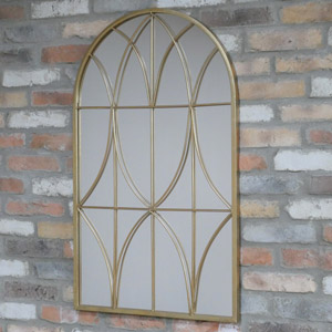 Large Gold Arched Wall Mirror 100cm x 60cm