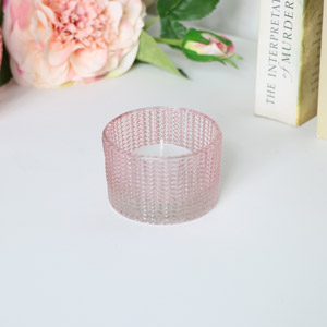 Small Pink Patterned Tealight Holder