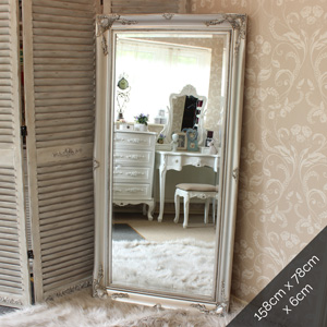 Large Ornate Silver Wall/Floor Mirror 158cm x 78cm