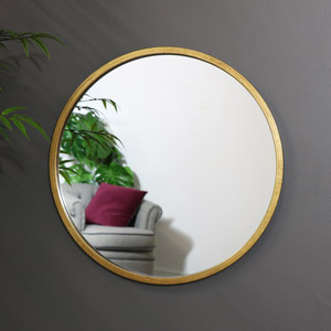 Large Round Gold Wall Mirror 50cm x 50cm