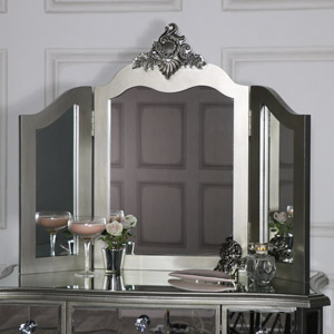 Silver Tabletop Dressing Table Vanity Mirror - Tiffany Range