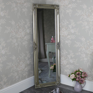 Tall Champagne Silver Wall Mirror 47cm x 142cm