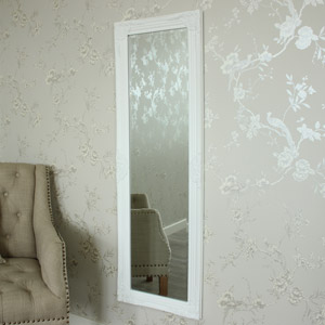Tall Ornate White Mirror 47cm x 142cm
