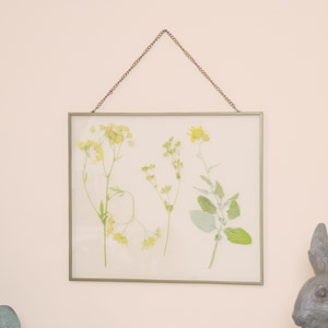 Large Gold Pressed Flower Wall Plaque