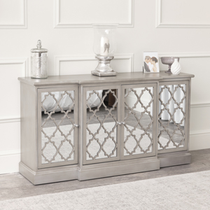 Large Silver Mirrored Sideboard - Sabrina Silver Range