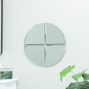 Round Bevelled Abstract Wall Mirror 41cm x 41cm