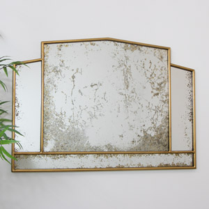 Art Deco Antiqued Gold Mirror
