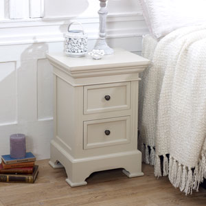 Grey 2 Drawer Bedside Table - Daventry Taupe-Grey Range