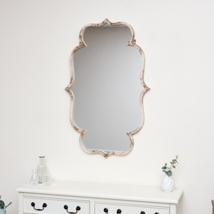 Rustic Cream Ornate Wall Mirror 63cm x 98cm