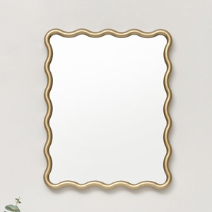 Gold Wave Framed Wall Mirror 50cm x 40cm