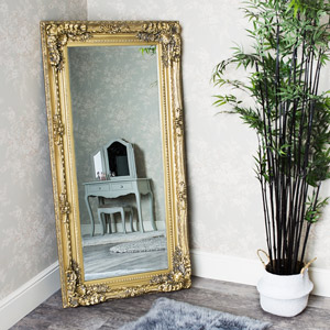 Large Ornate Gold Wall / Leaner Mirror 78cm x 58cm