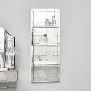 Mirrored Wall Mounted Shelving Unit 