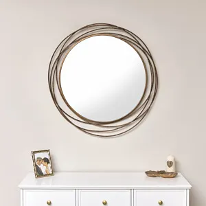 Large Antique Gold Swirl Wall Mirror - 88cm x 85cm