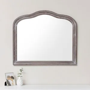 Large Arched Wooden Framed Wall Mirror 90cm x 77cm