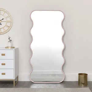Pink Full Length Wave Mirror - 163cm x 80cm