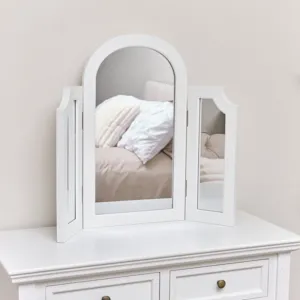 White Arched Triple Dressing Table Mirror - Daventry White Range