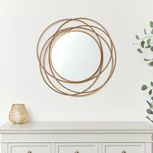 Antique Gold Swirl Wall Mirror - 70cm x 70cm