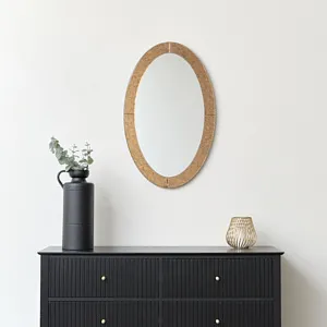 Antique Gold Glass Oval Wall Mirror - 79cm x 50cm