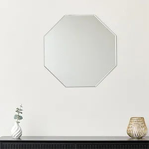 Ornate Octagon Frameless Bevelled Wall Mirror 60cm x 60cm 