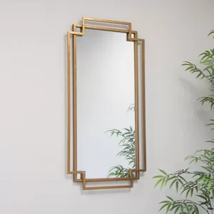Copper Art Deco Wall Mirror 94cm x 48cm