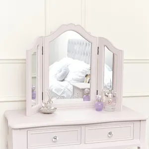 Pink Tabletop Triple Vanity Mirror - Victoria Pink Range