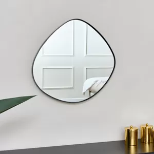 Black Asymmetrical Pebble Wall Mirror 50cm x 50cm