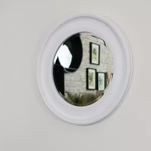Round Vintage White Wall Mirror 60cm x 60cm