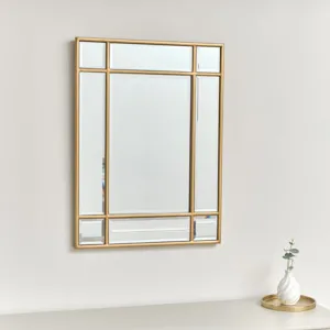 Gold Framed Art Deco Wall Mirror 75cm x 55cm