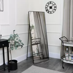Black Free Standing Cheval Mirror 155cm x 60cm